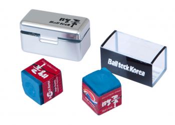 Мел Ball teck PRO II в серебристой металлической коробке (синий) 2 шт